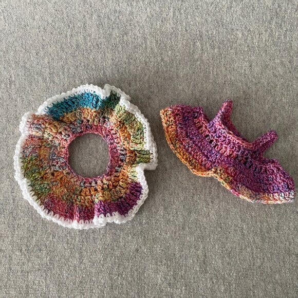 Handmade Crochet Summer Spring Multicoloured Outfit for 17cm Doll 2-Piece Set - Picture 8 of 8